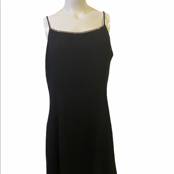Dresses & Skirts - Black Beaded Spaghetti Straps Evening Gown 15 16‎ Holiday Dress Party Dress